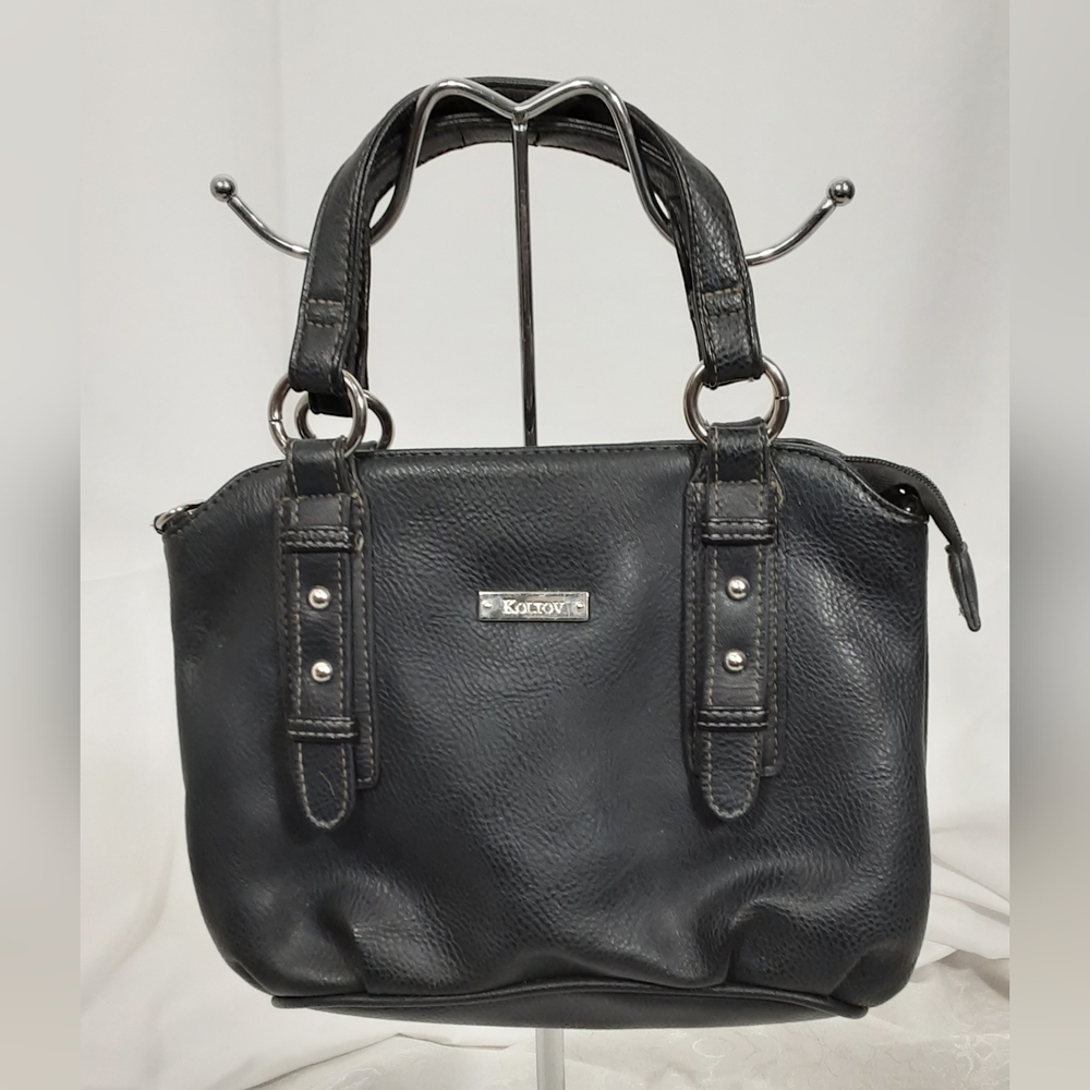 Koltov Black Faux Leather Shoulder Bag.